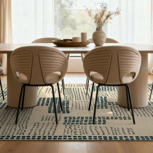 Louis de Poortere Craft Collection Zen Geometric Area Rug for Living Room Bedroom Minimalist Accent Scots Pine 2'7 x 4'11 120032