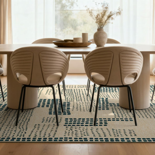 Louis de Poortere Craft Collection Zen Geometric Area Rug for Living Room Bedroom Minimalist Accent Scots Pine 2'7 x 4'11 120032