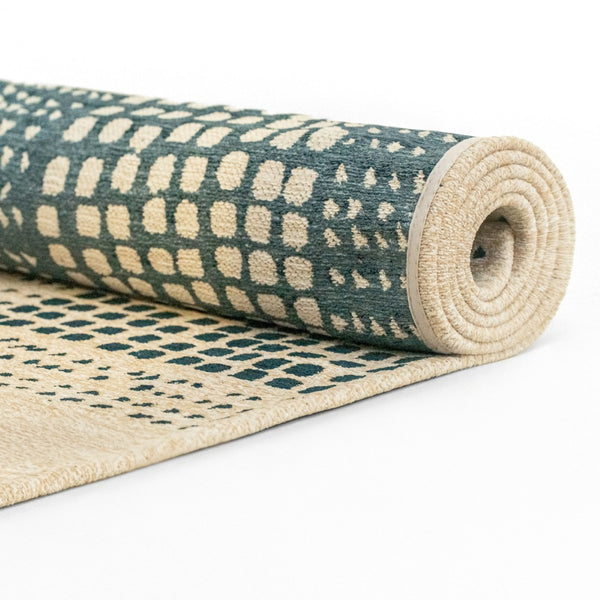 Louis de Poortere Craft Collection Zen Geometric Area Rug for Living Room Bedroom Minimalist Accent Scots Pine 2'7 x 4'11 120032