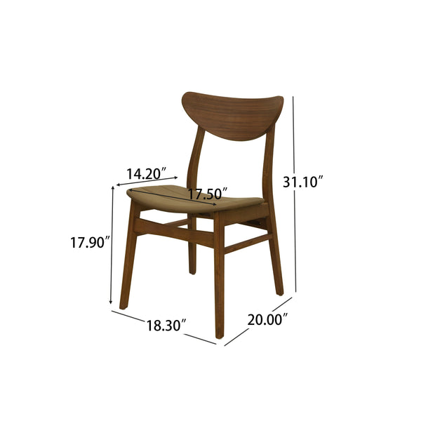 English Elm Christopher Knight Home® - DINING Chair Set of 2 Mid-Century Rubberwood Frame with PU Upholstery, Sleek Lightweight Design Brown N771P298839W