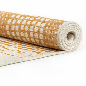 Louis de Poortere Craft Collection Zen Geometric Area Rug for Living Room Bedroom Minimalist Accent Pomelo 2'7 x 4'11 120038