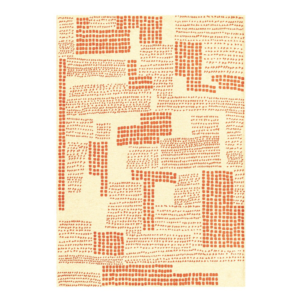 Louis de Poortere Craft Collection Zen Geometric Area Rug for Living Room Bedroom Minimalist Accent Grenadine 2'7 x 4'11 120044