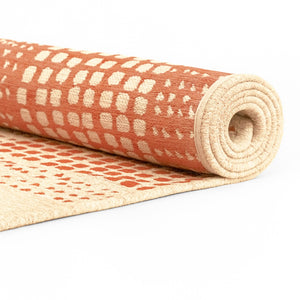 Louis de Poortere Craft Collection Zen Geometric Area Rug for Living Room Bedroom Minimalist Accent Grenadine 2'7 x 4'11 120044