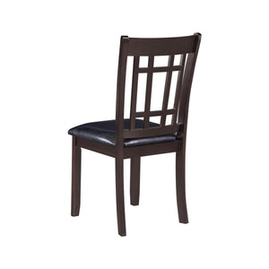 English Elm Set of 2 Wood Dining Side Chairs with Black Leatherette Seats, Transitional Design, Sturdy Rectangular Backrest Espresso B016P368661