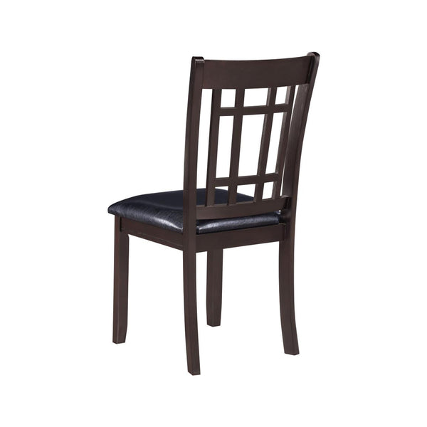 English Elm Set of 2 Wood Dining Side Chairs with Black Leatherette Seats, Transitional Design, Sturdy Rectangular Backrest Espresso B016P368661