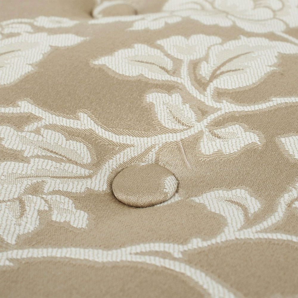 English Elm Jennifer Taylor Home - Yolanda 24" Round Upholstered Ottoman - Vintage Floral Jacquard With Ivory Trim For Versatile Elegance B2719P238158