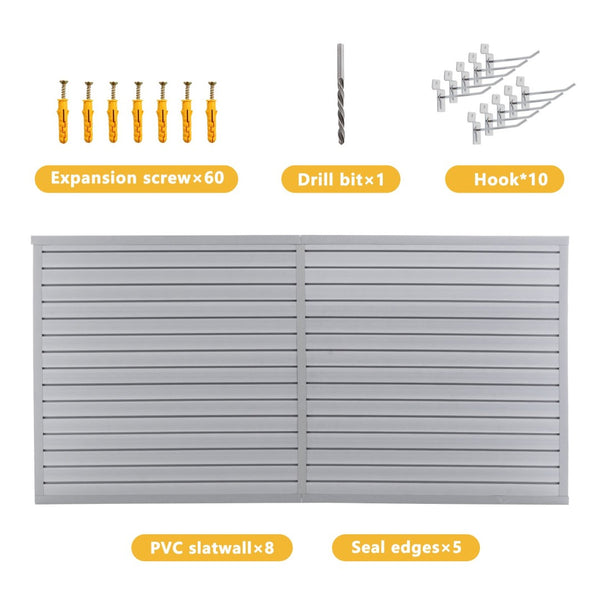 English Elm Heavy Duty Pvc Slatwall Garage Storage System Modular Wall Mounted Tool Organizer W1422P286710
