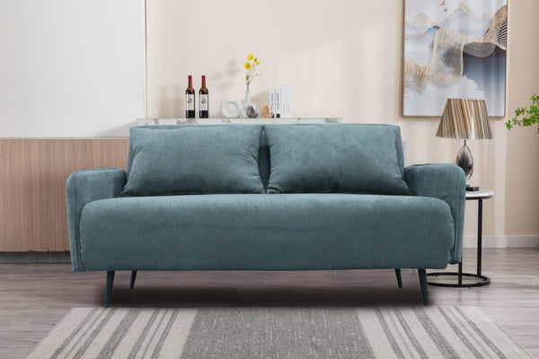 English Elm Leandro Convertible Loveseat Sleeper Foam Cushions Iron Legs Studio Apartment Sofa Gray B2749P413200