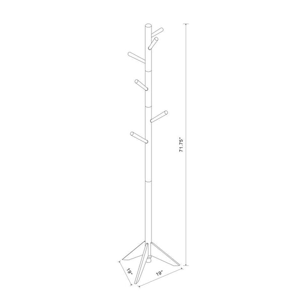 English Elm 6 Hook Freestanding Wood Coat Rack Hat Hanger Walnut – Stylish Mid-Century Entryway Organizer with 6 Slanted Hooks for Coats, Hats, Scarves B016P381117