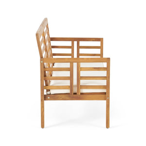English Elm Caydon Outdoor Loveseat Solid Acacia Hardwood Open Slat Frame Patio Bench Seating 56818.00WTC