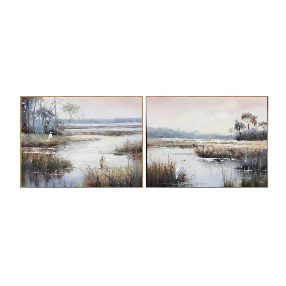 Crestview Collection Gazing Egret 2 - Elegant Wall Decor By Crestview - Stunning China Art Piece For Your Home Decor   Cvtop3437