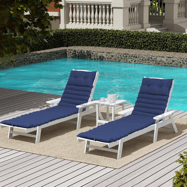 English Elm 2Pcs Set Navy Blue Outdoor Lounge Chair Cushions - Durable, Comfortable, Easy-Care For Relaxation! W419142372