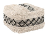 Pisco Ottoman Beige & Black 109823 Zuo Modern