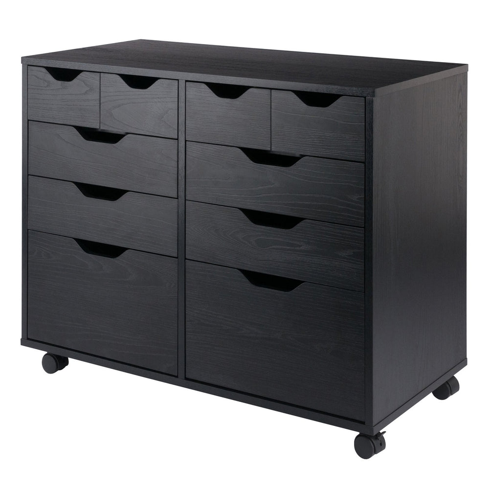 Winsome Wood Halifax Multi-storage Mobile Cabinet With Wheels – Versatile Organizer For Home, Office & Crafts Black Composite Wood 20804-winsome-wood