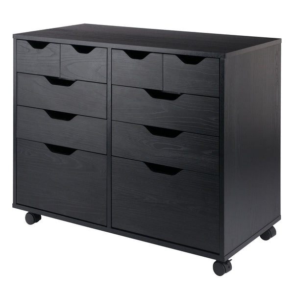 Winsome Wood Halifax Multi-storage Mobile Cabinet With Wheels – Versatile Organizer For Home, Office & Crafts Black Composite Wood 20804-winsome-wood