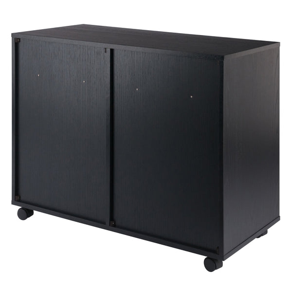 Winsome Wood Halifax Multi-storage Mobile Cabinet With Wheels – Versatile Organizer For Home, Office & Crafts Black Composite Wood 20804-winsome-wood