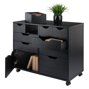 Winsome Wood Halifax Multi-storage Mobile Cabinet With Wheels – Versatile Organizer For Home, Office & Crafts Black Composite Wood 20804-winsome-wood