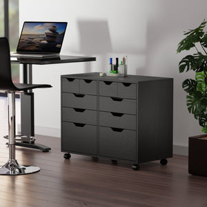 Winsome Wood Halifax Multi-storage Mobile Cabinet With Wheels – Versatile Organizer For Home, Office & Crafts Black Composite Wood 20804-winsome-wood