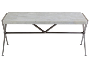 Lexington Artistica Home Greta Elegant Rectangular Cocktail Table With Hand-forged Iron Base And Unique Onyx Top Finish Gray Wood 2080-945