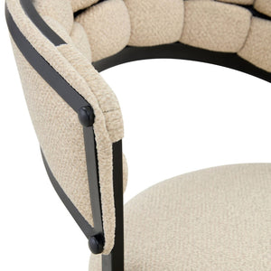 English Elm Set of 2 Chenille Tufted Dining Chairs with Metal Legs Modern Kitchen Seating Beige,Black W3875P370853