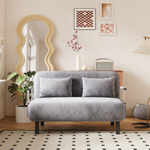 English Elm 39″ Convertible Chair Bed with Adjustable Backrest & Pillow, Steel-Frame Sleeper Chair for Small Spaces Comfortable Multifunctional Lounge Sofa LIGHT GREY W1767P192812
