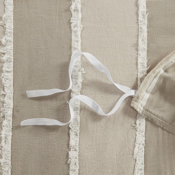 English Elm Full/Queen Boho Striped Cotton Duvet Cover Set with Clip Jacquard Trim, OEKO-TEX, Machine Washable B035P217803