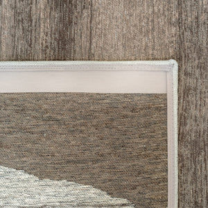 Louis de Poortere Craft Collection Brush Stroke Abstract Area Rug Bold Linework for Modern Living Spaces Mastic 5'7 x 7'10 120283
