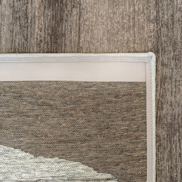 Louis de Poortere Craft Collection Brush Stroke Abstract Area Rug Bold Linework for Modern Living Spaces Mastic 5'7 x 7'10 120283