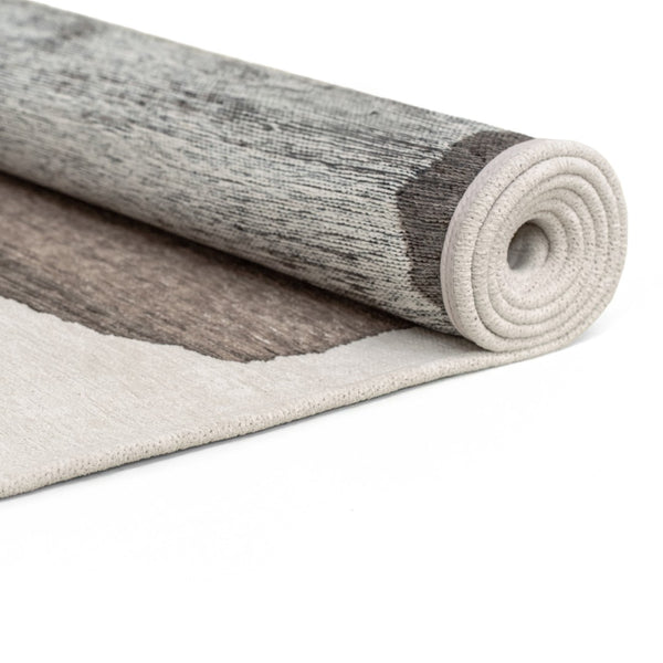 Louis de Poortere Craft Collection Brush Stroke Abstract Area Rug Bold Linework for Modern Living Spaces Mastic 5'7 x 7'10 120283