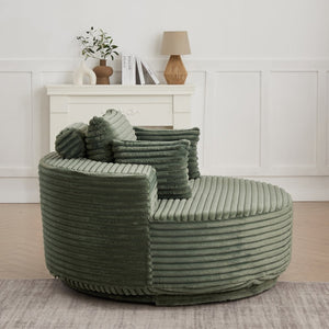 English Elm 55''l 55'l Chenille Foam Swivel Lounge Chair Plush 360 Rotation Modern Seating for Any Room W834S00594
