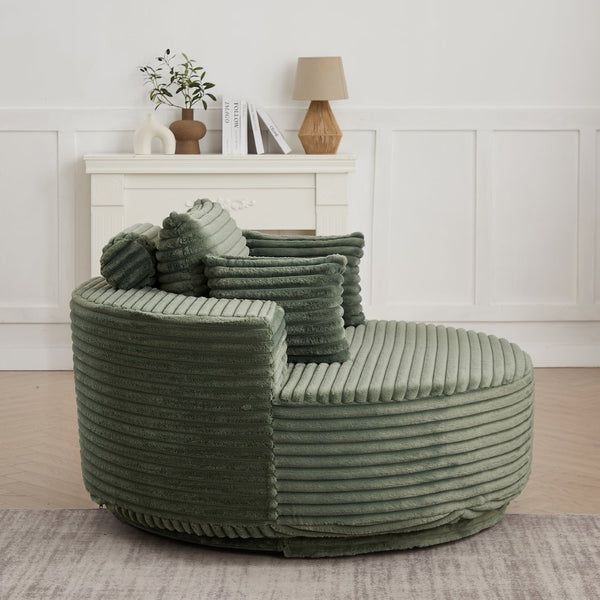 English Elm 55''l 55'l Chenille Foam Swivel Lounge Chair Plush 360 Rotation Modern Seating for Any Room W834S00594