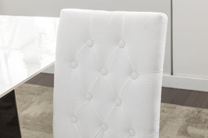 English Elm Set of 2 Modern Dining Chairs with Plush Velvet Tufting, Sturdy Steel Legs, Ergonomic S-Shaped Springs Beige D772095826