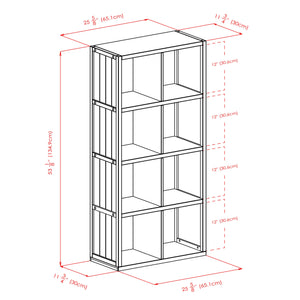 Winsome Wood Timothy 9-piece 4x2 Storage Shelf With 8 Foldable Baskets – Stylish Organization For Any Room! Black Composite Wood 20832-winsome-wood