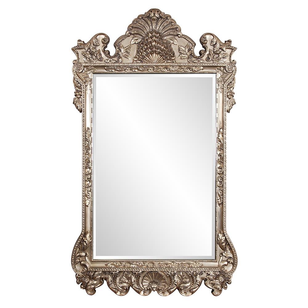 Howard Elliott Marquette Mirror - Oversized Antique Silver Leaf Frame For Stunning Home Decor & Easy Installation Silver Polyurethane 2083xl-howard-elliott