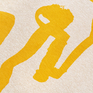 Louis de Poortere Craft Collection Ribbon Calligraphy Inspired Area Rug Bold Textured Pile for Living Rooms Pure Yellow 7'9 x 11'2 120315
