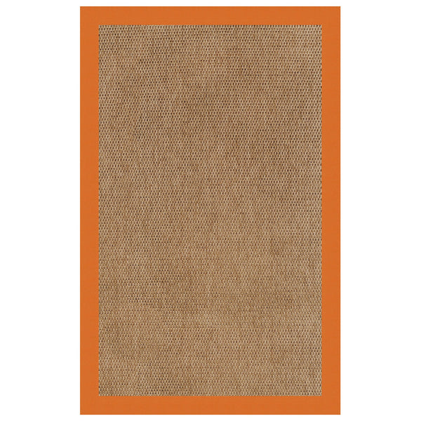 Capel Rugs Islamorada-basketweave Coastal Oasis Area Rug – Stylish, Pet-friendly, And Customizable For Your Space Canvas Tangerine 100% Olefin Base W,Border 2085rs07090709815
