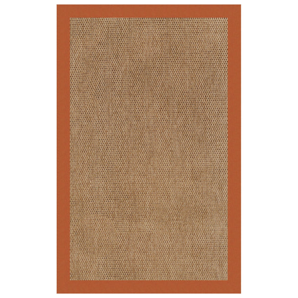 Capel Rugs Islamorada-basketweave Coastal Oasis Area Rug – Stylish, Pet-friendly, And Customizable For Your Space Canvas Rust 100% Olefin Base W,Border 2085rs07090709837