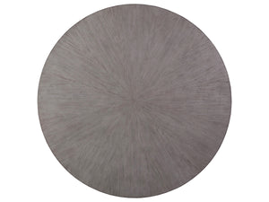 Lexington Artistica Home Iteration Round Dining Table - Exquisite Mahogany Starburst Top With Antiqued Silver Iron Base Gray Wood 2085-870c