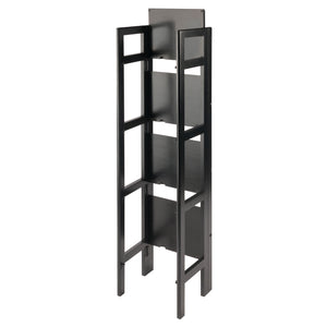 Winsome Wood Terry 4-tier Foldable Shelf In Black - Space-saving Storage Solution For Small Homes & Offices Black Solid Wood 20852-winsome-wood
