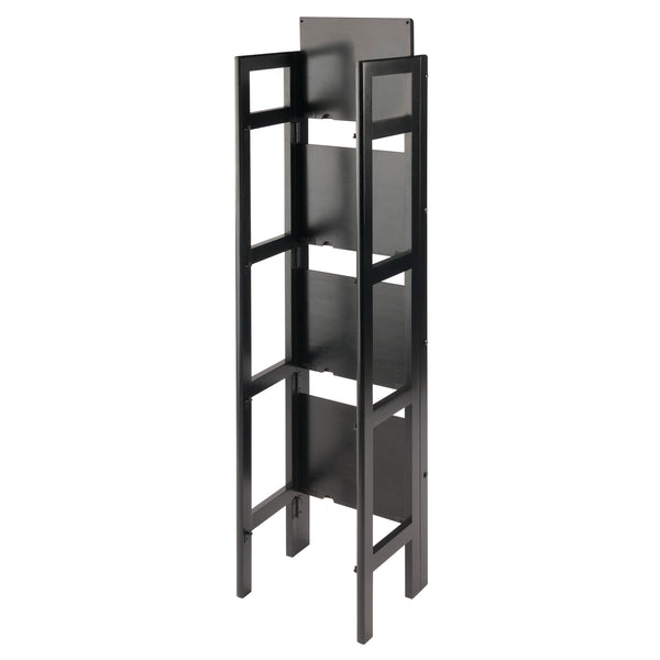 Winsome Wood Terry 4-tier Foldable Shelf In Black - Space-saving Storage Solution For Small Homes & Offices Black Solid Wood 20852-winsome-wood