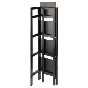 Winsome Wood Terry 4-tier Foldable Shelf In Black - Space-saving Storage Solution For Small Homes & Offices Black Solid Wood 20852-winsome-wood