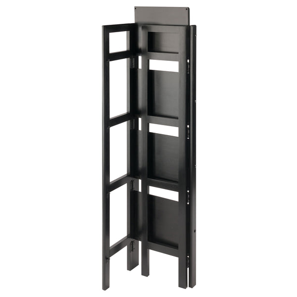 Winsome Wood Terry 4-tier Foldable Shelf In Black - Space-saving Storage Solution For Small Homes & Offices Black Solid Wood 20852-winsome-wood