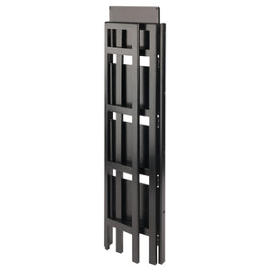 Winsome Wood Terry 4-tier Foldable Shelf In Black - Space-saving Storage Solution For Small Homes & Offices Black Solid Wood 20852-winsome-wood