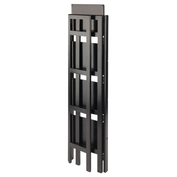 Winsome Wood Terry 4-tier Foldable Shelf In Black - Space-saving Storage Solution For Small Homes & Offices Black Solid Wood 20852-winsome-wood