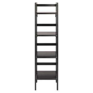 Winsome Wood Terry 4-tier Foldable Shelf In Black - Space-saving Storage Solution For Small Homes & Offices Black Solid Wood 20852-winsome-wood