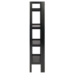 Winsome Wood Terry 4-tier Foldable Shelf In Black - Space-saving Storage Solution For Small Homes & Offices Black Solid Wood 20852-winsome-wood