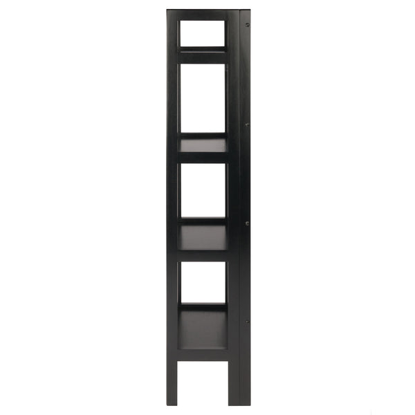 Winsome Wood Terry 4-tier Foldable Shelf In Black - Space-saving Storage Solution For Small Homes & Offices Black Solid Wood 20852-winsome-wood