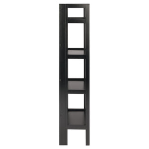 Winsome Wood Terry 4-tier Foldable Shelf In Black - Space-saving Storage Solution For Small Homes & Offices Black Solid Wood 20852-winsome-wood