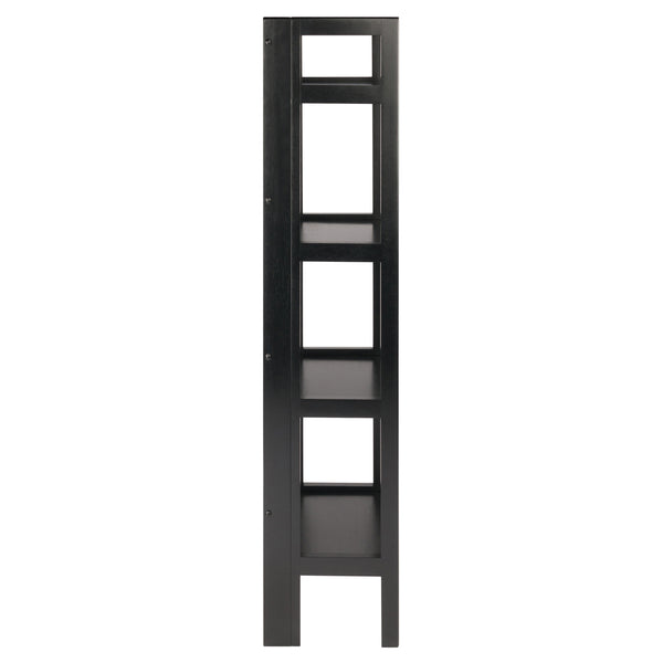 Winsome Wood Terry 4-tier Foldable Shelf In Black - Space-saving Storage Solution For Small Homes & Offices Black Solid Wood 20852-winsome-wood