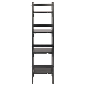 Winsome Wood Terry 4-tier Foldable Shelf In Black - Space-saving Storage Solution For Small Homes & Offices Black Solid Wood 20852-winsome-wood